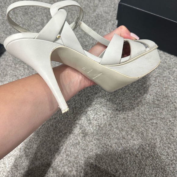 White Saint Laurent Tribute Sandals 75 *HARD TO FIND!* - Picture 10 of 11